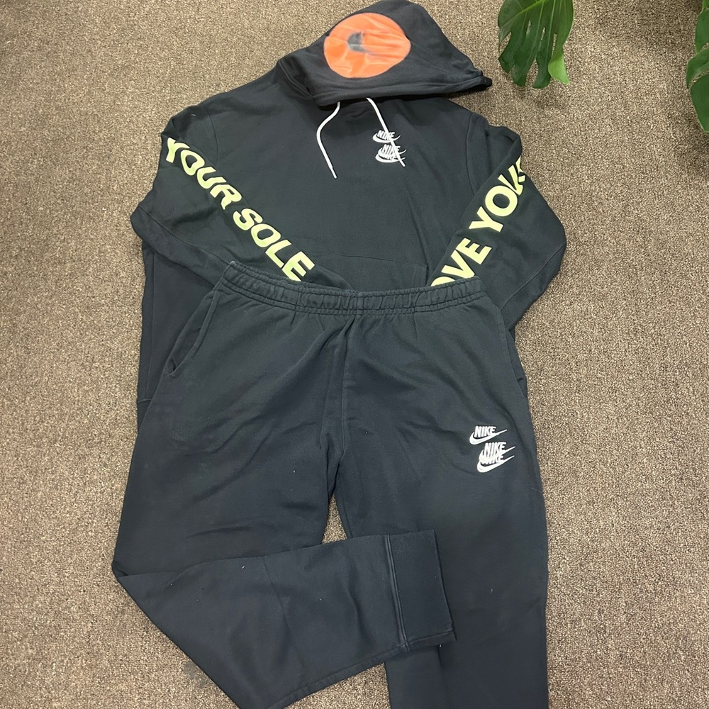 Nike Black Tracksuit with Orange and Green Details